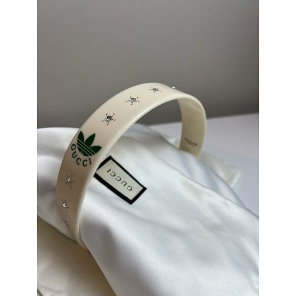New Authentic Gucci x Adidas Logo Crystals Strass Headband - Picture 1 of 7